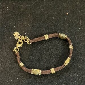 Lucky Brand Brown and Gold Bead Accent Bracelet